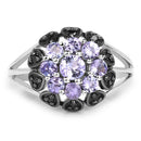 1.18 Carat Genuine Tanzanite and Black Spinel .925 Sterling Silver Ring-8