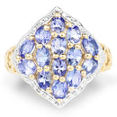 14K Yellow Gold Plated 2.38 Carat Genuine Tanzanite .925 Sterling Silver Ring-6