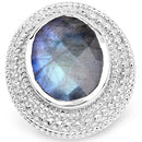 7.00 Carat Genuine Labradorite .925 Sterling Silver Ring-6
