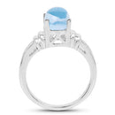 2.10 Carat Genuine Swiss Blue Topaz .925 Sterling Silver Ring-5
