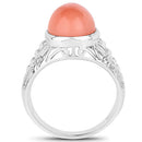 6.00 Carat Genuine Peach Moonstone .925 Sterling Silver Ring-5