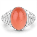 6.00 Carat Genuine Peach Moonstone .925 Sterling Silver Ring-6