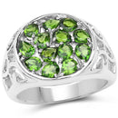 2.21 Carat Genuine Chrome Diopside .925 Sterling Silver Ring-4