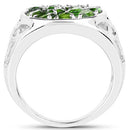 2.21 Carat Genuine Chrome Diopside .925 Sterling Silver Ring-5
