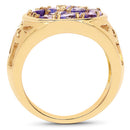 14K Yellow Gold Plated 1.82 Carat Genuine Tanzanite .925 Sterling Silver Ring-5