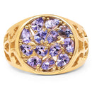 14K Yellow Gold Plated 1.82 Carat Genuine Tanzanite .925 Sterling Silver Ring-6