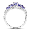 1.63 Carat Genuine Tanzanite .925 Sterling Silver Ring-6