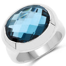 10.25 Carat Genuine London Blue Topaz .925 Sterling Silver Ring-4