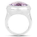 8.00 Carat Genuine Pink Amethyst .925 Sterling Silver Ring-5