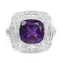 4.35 Carat Genuine Amethyst .925 Sterling Silver Ring-6