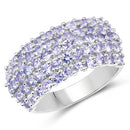 2.07 Carat Genuine Tanzanite .925 Sterling Silver Ring-4
