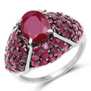 5.15 Carat Genuine Glass Filled Ruby & Ruby .925 Sterling Silver Ring-4