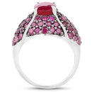 5.15 Carat Genuine Glass Filled Ruby & Ruby .925 Sterling Silver Ring-5