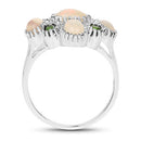 1.90 Carat Genuine Ethiopian Opal and Chrome Diopside .925 Sterling Silver Ring-5