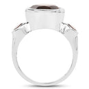 3.56 Carat Genuine Smoky Quartz .925 Sterling Silver Ring-5
