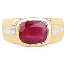 14K Yellow Gold Plated 3.50 Carat Genuine Glass Filled Ruby .925 Sterling Silver Ring-6