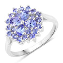 1.16 Carat Genuine Tanzanite .925 Sterling Silver Ring-1