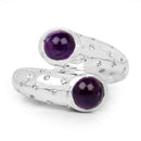 2.31 Carat Genuine Amethyst and White Topaz .925 Sterling Silver Ring-6