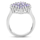 2.40 Carat Genuine Tanzanite and White Topaz .925 Sterling Silver Ring-5