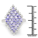 2.40 Carat Genuine Tanzanite and White Topaz .925 Sterling Silver Ring-6