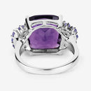 6.34 Carat Genuine Amethyst and Tanzanite .925 Sterling Silver Ring-11