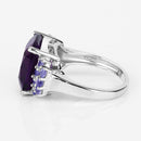 6.34 Carat Genuine Amethyst and Tanzanite .925 Sterling Silver Ring-12