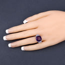 6.34 Carat Genuine Amethyst and Tanzanite .925 Sterling Silver Ring-15