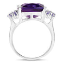 6.34 Carat Genuine Amethyst and Tanzanite .925 Sterling Silver Ring-7