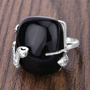 21.04 Carat Genuine Black Onyx and White Topaz .925 Sterling Silver Ring-13
