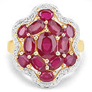 14K Yellow Gold Plated 4.18 Carat Genuine Glass Filled Ruby .925 Sterling Silver Ring-6