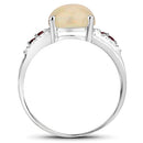2.05 Carat Genuine Ethiopian Opal, Pink Tourmaline and White Topaz .925 Sterling Silver Ring-5