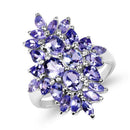 3.40 Carat Genuine Tanzanite .925 Sterling Silver Ring-4