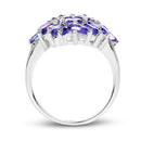 3.40 Carat Genuine Tanzanite .925 Sterling Silver Ring-5
