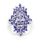 3.40 Carat Genuine Tanzanite .925 Sterling Silver Ring-6