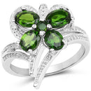 1.64 Carat Genuine Chrome Diopside .925 Sterling Silver Ring-5