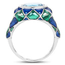 3.25 Carat Genuine Swiss Blue Topaz .925 Sterling Silver Ring-5