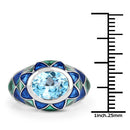 3.25 Carat Genuine Swiss Blue Topaz .925 Sterling Silver Ring-6