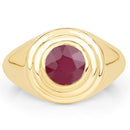 14K Yellow Gold Plated 1.65 Carat Genuine Glass Filled Ruby .925 Sterling Silver Ring-6