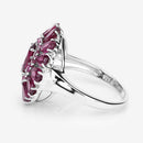 6.19 Carat Genuine Rhodolite and White Topaz .925 Sterling Silver Ring-11