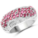 1.81 Carat Genuine Ruby and White Zircon .925 Sterling Silver Ring-4