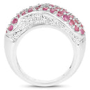 1.81 Carat Genuine Ruby and White Zircon .925 Sterling Silver Ring-5