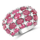 8.54 Carat Glass Filled Ruby and White Topaz .925 Sterling Silver Ring-4