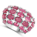 8.54 Carat Glass Filled Ruby and White Topaz .925 Sterling Silver Ring-5