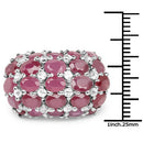 8.54 Carat Glass Filled Ruby and White Topaz .925 Sterling Silver Ring-6