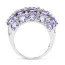 7.29 Carat Genuine Tanzanite and White Topaz .925 Sterling Silver Ring-6