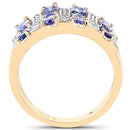 14K Yellow Gold Plated 1.68 Carat Genuine Tanzanite .925 Sterling Silver Ring-5