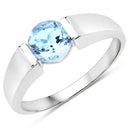 1.05 Carat Genuine Blue Topaz .925 Sterling Silver Ring-5