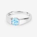 1.05 Carat Genuine Blue Topaz .925 Sterling Silver Ring-8