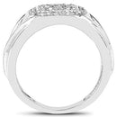14K White Gold Plated 0.24 Carat Genuine White Diamond .925 Sterling Silver Ring-5