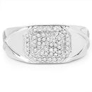 14K White Gold Plated 0.24 Carat Genuine White Diamond .925 Sterling Silver Ring-6
